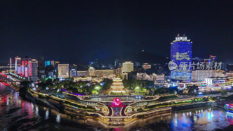 四川宜宾合江门广场夜景