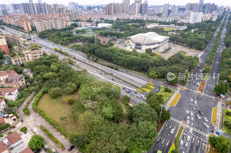 广东中山市城市建设航拍摄影图