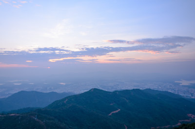 深圳羊台山公园夕阳晚霞火烧云自然风光