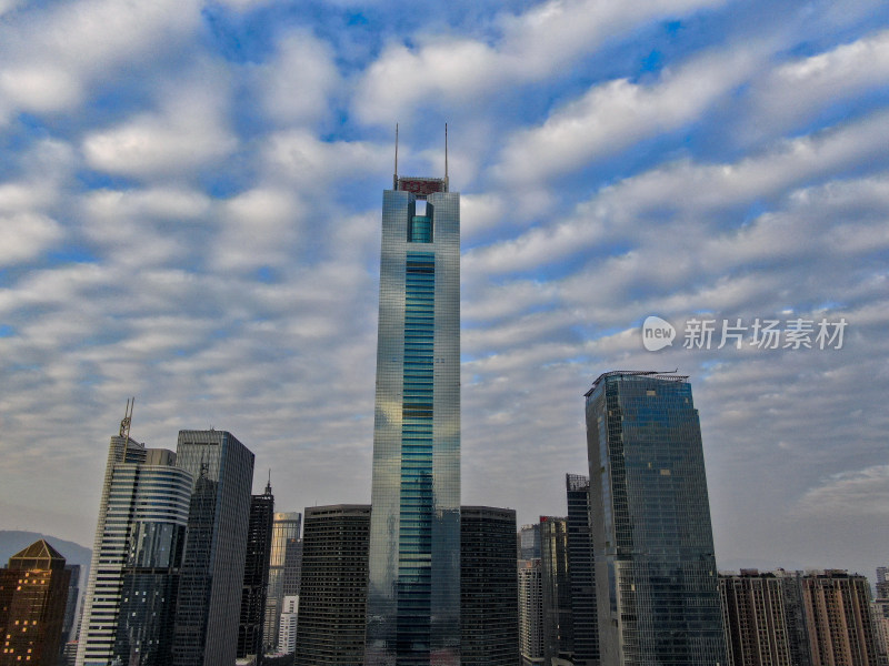 广州中信大厦中轴线航拍摄影图