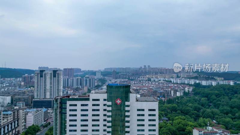 航拍湖北荆门市中心医院