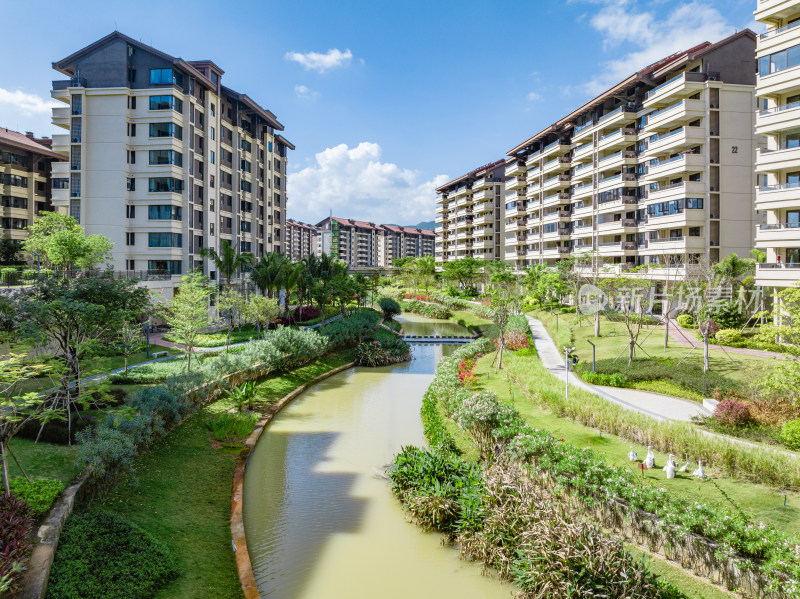 高端住宅小区住宅楼园林景观