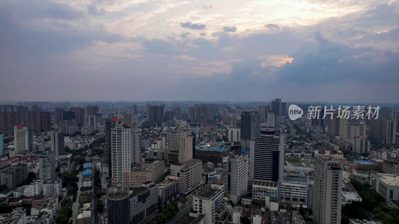 江苏常州城市风光交通航拍图