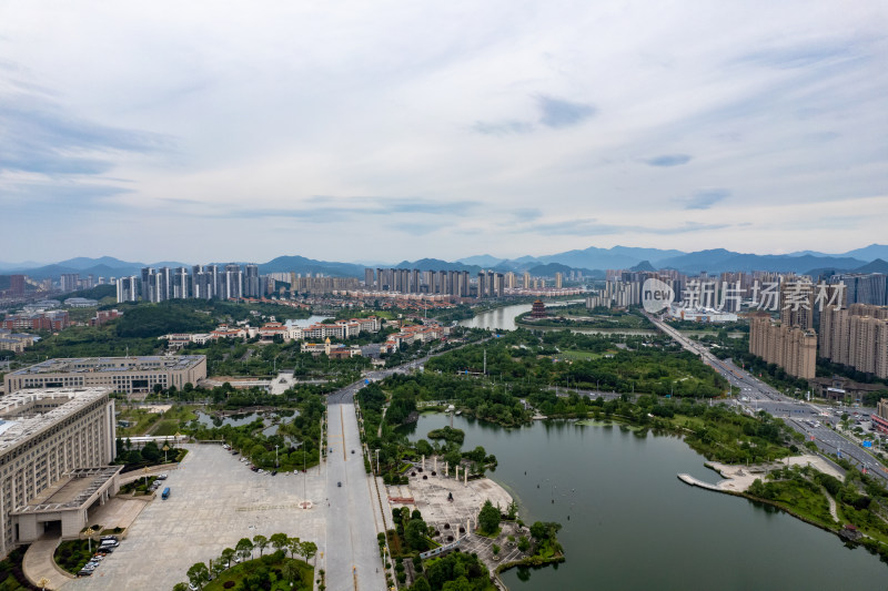 宜春城市建设绿化植物航拍图