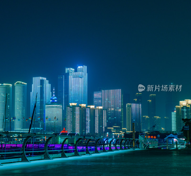 青岛市中心，城市夜景