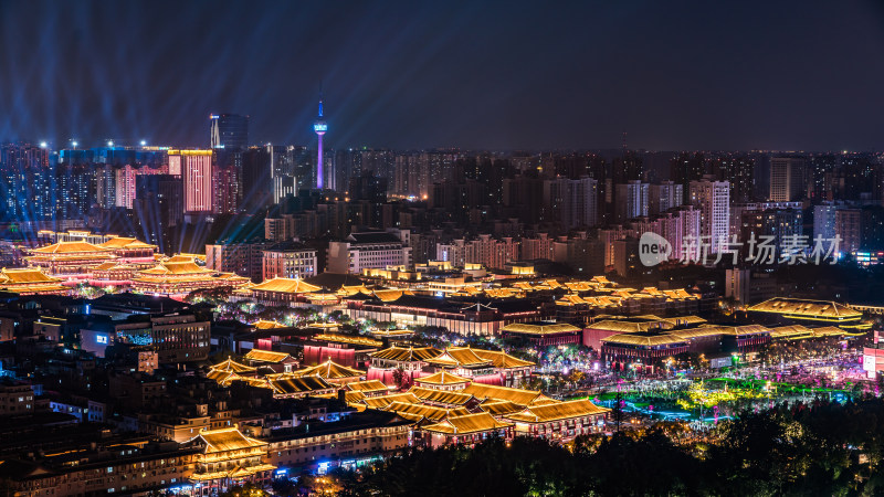 西安城市天际线夜景