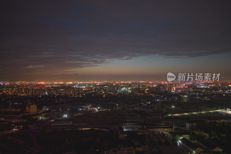 城市夜景航拍