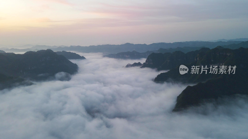 湖南德夯大峡谷云海航拍