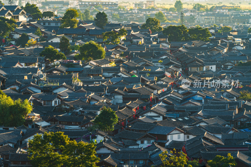 云南丽江纳西族丽江古城建筑屋顶