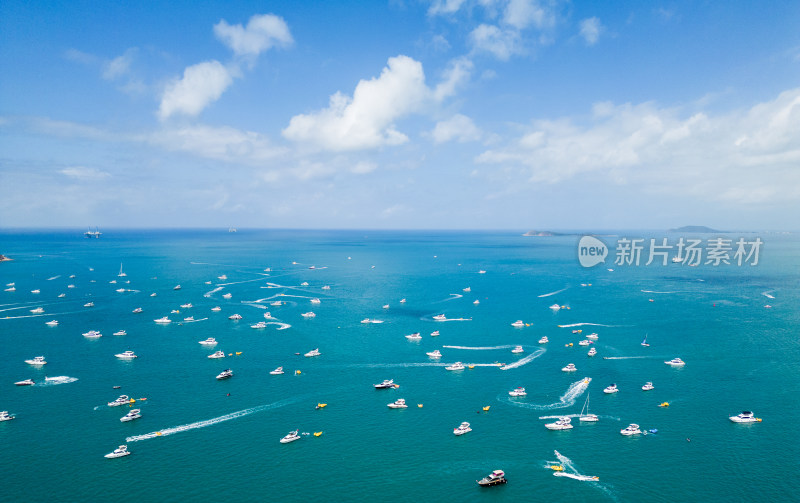 航拍国家海岸海南三亚亚龙湾海岸线