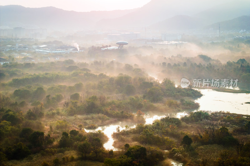 杭州秋天 西溪湿地 手摇船 湿地博物馆