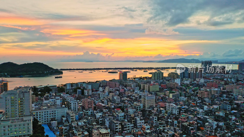 广东汕尾城市航拍