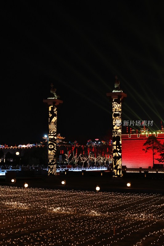 西安永宁门城市广场夜景及灯光装饰