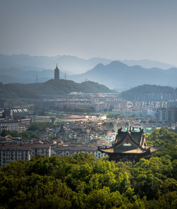 绍兴府山公园虞城风景