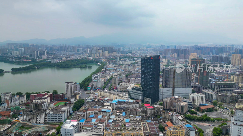 航拍江西九江城市建设