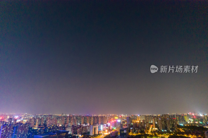 安徽合肥城市夜景灯光航拍图