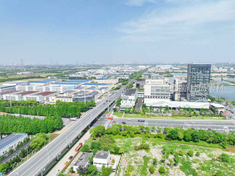 航拍昆山城市大景