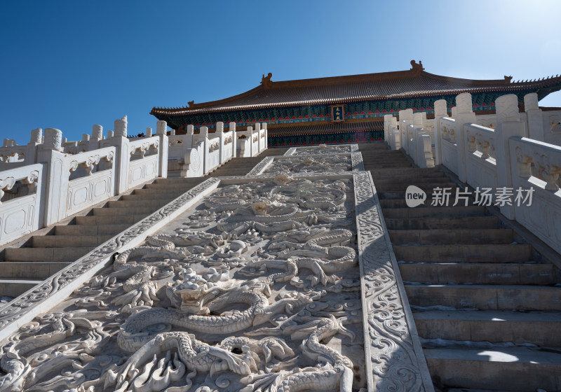 故宫太和殿的古代龙浮雕