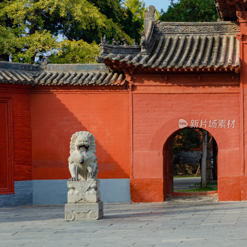 河南省洛阳市白马寺山门前的石狮子