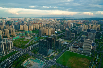 浙江杭州滨江城市风光