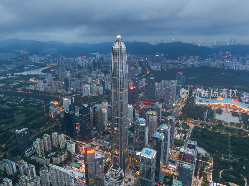 深圳平安金融中心航拍鸟瞰