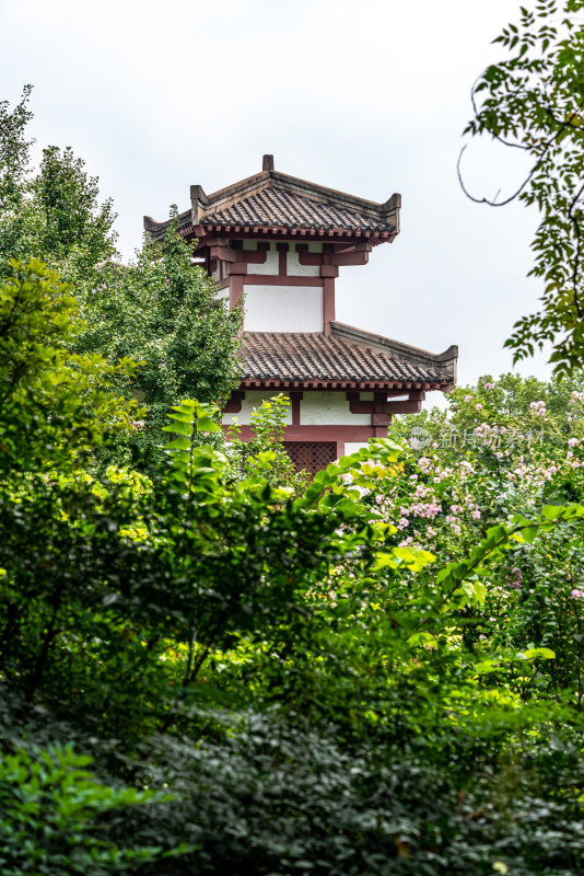 湖北鄂州西山风景区自然风景武昌楼建筑景观