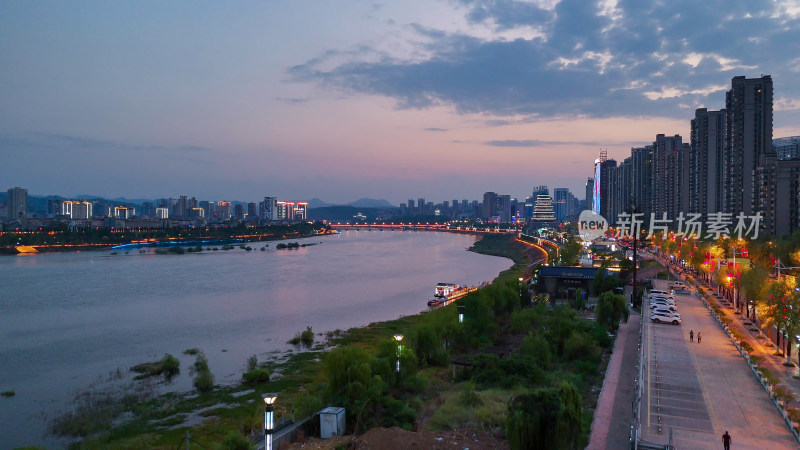 陕西安康夜景航拍