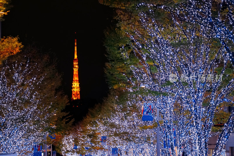 日本东京六本木，东京塔夜景