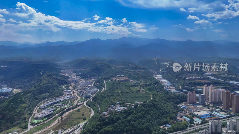 陕西宝鸡巍峨大山 航拍图