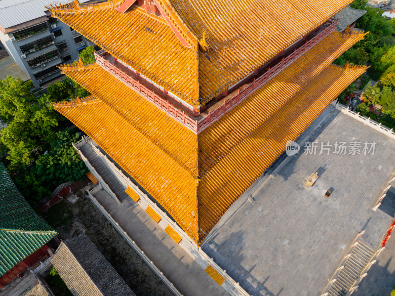 航拍夏季许昌文庙春秋楼关圣殿景区古建筑