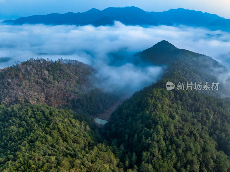 浦江虞宅山村云海风光航拍