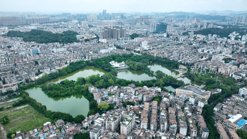 广东省中山市城市建筑风光航拍广东中山城市