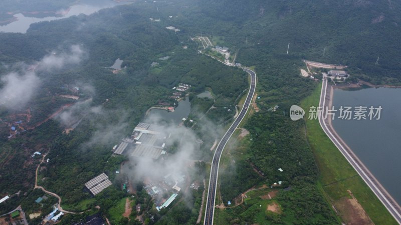 航拍广东省东莞市清溪镇自然风光