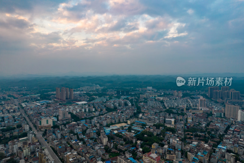 广西钦州城市大景航拍摄影图