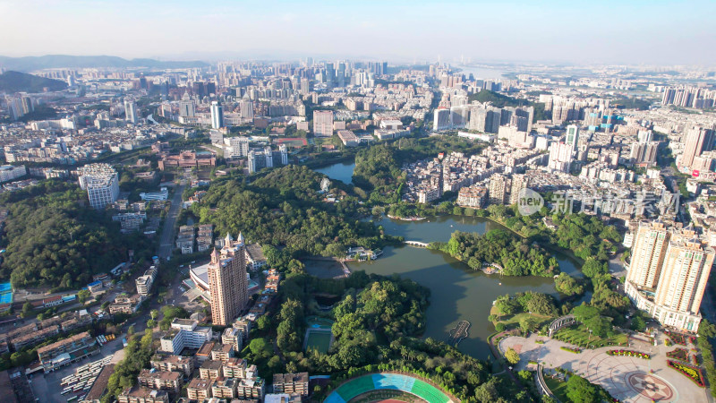 广东江门城市建设城市大景航拍图