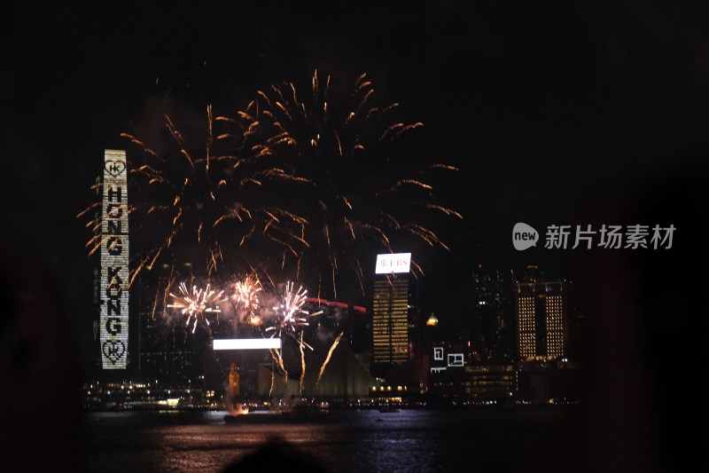 香港夜景烟花绽放