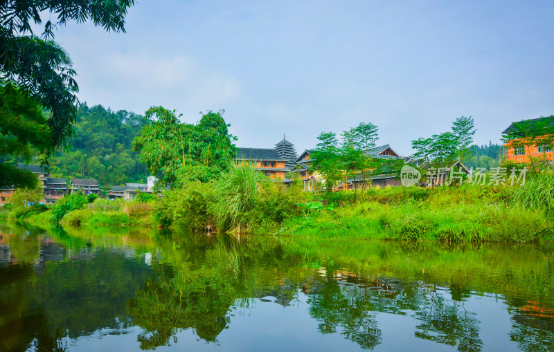 广西柳州三江程阳八寨乡村田园自然风光