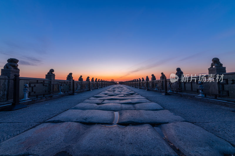 夕阳下的北京卢沟桥遗址