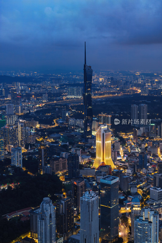 马来西亚吉隆坡莫迪卡石油双子塔夜景