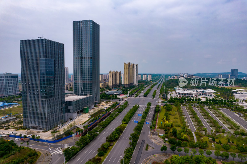 湖北荆门新城城市建设航拍图
