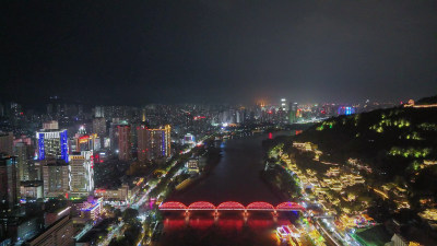 甘肃兰州中山桥夜景