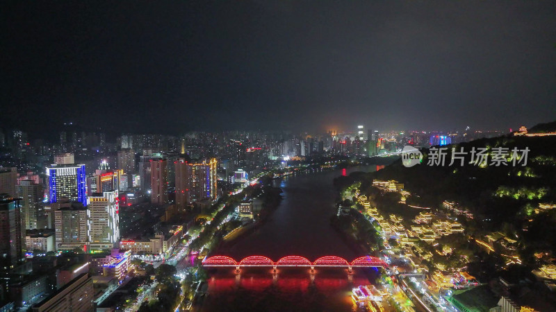 甘肃兰州中山桥夜景