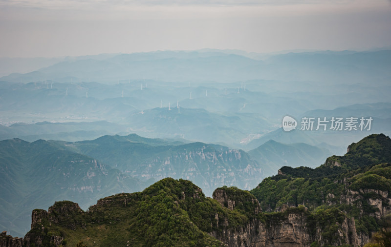 山脉山峰远山风力发电站自然风景