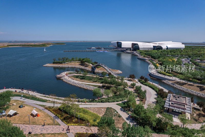 天津生态城南湾国家海洋博物馆城市建筑风光