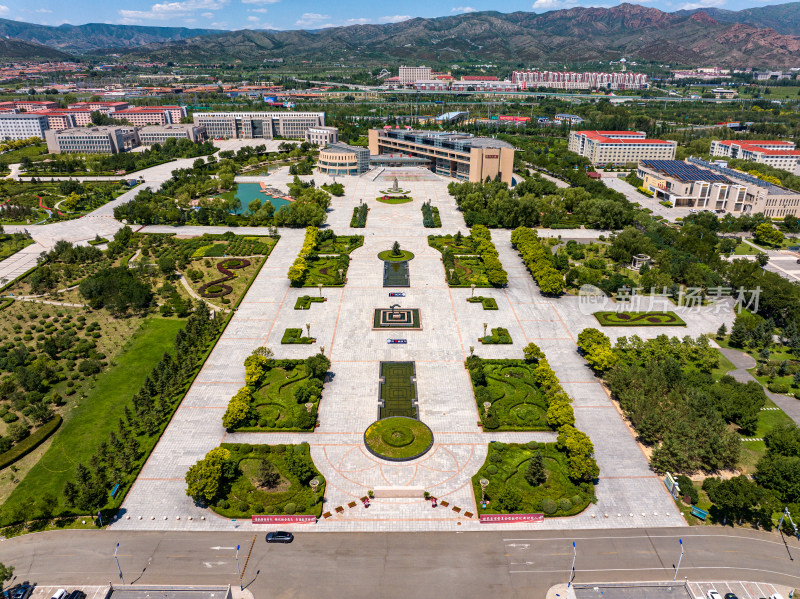 呼和浩特内蒙古财经大学全景鸟瞰图