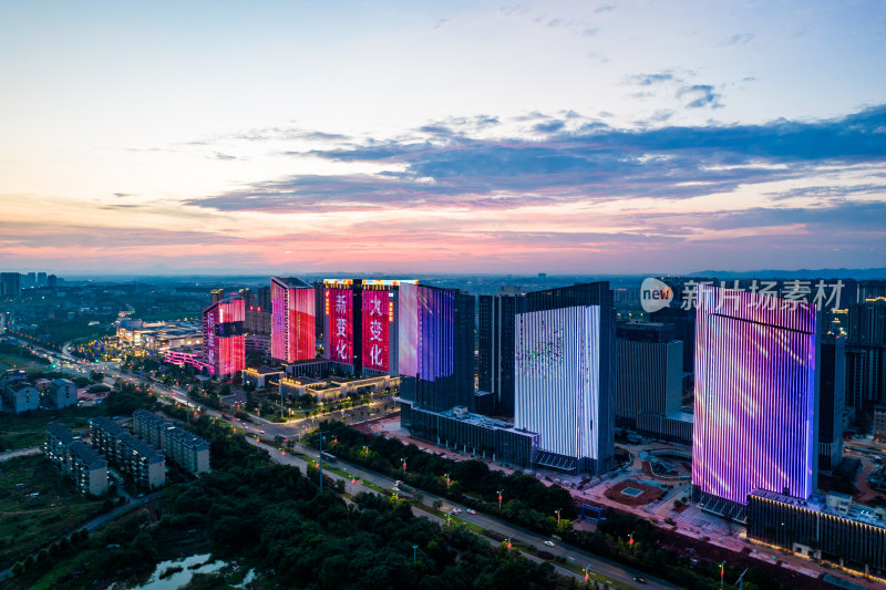 航拍衡阳城市夜景风光