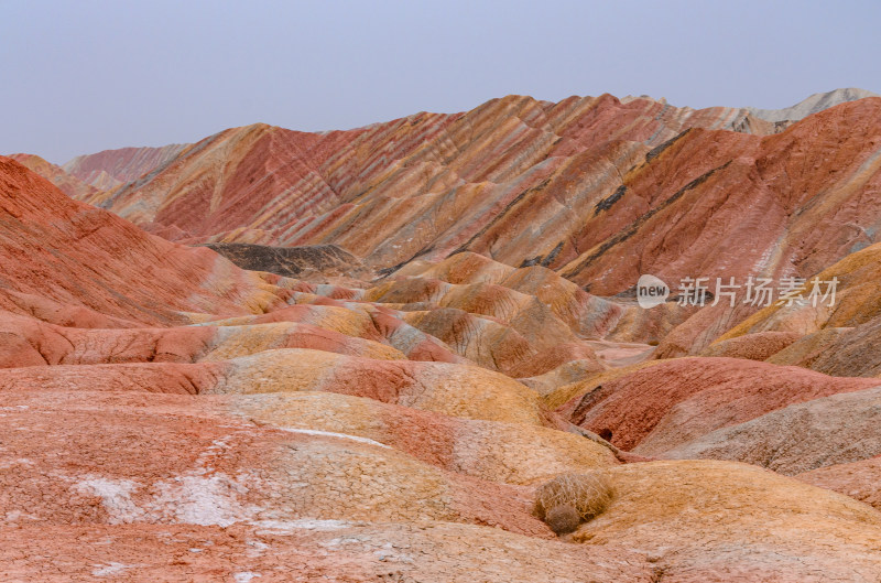 甘肃张掖七彩丹霞旅游景区多彩地质自然风光