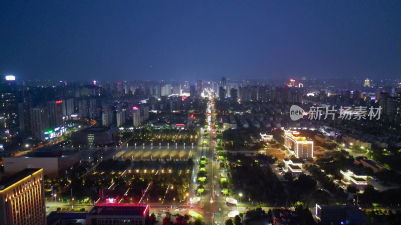 航拍安徽蚌埠大景蚌埠夜景