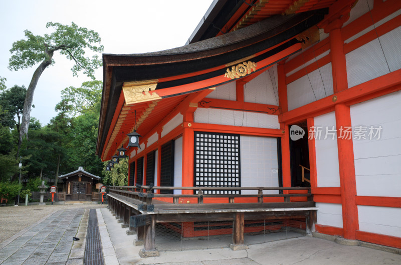 日本京都寺庙古建筑一角