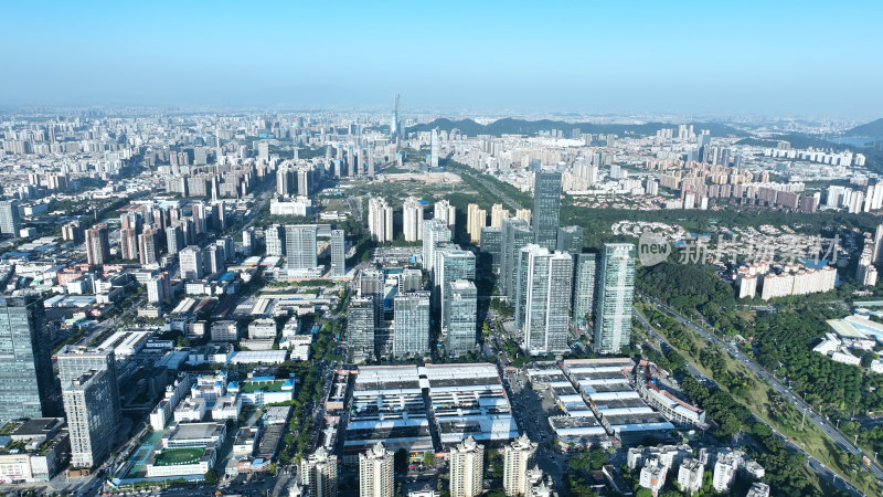 广东省东莞市航拍东莞城市建筑风光